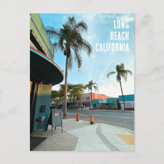 Retro stijl Long Beach Californië Briefkaart (Voorkant)