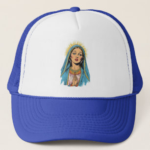 Retro Stijl Maagd Maria Trucker Hoed Pet