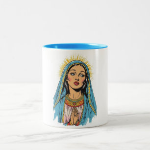 Retro stijl Maria koffiemok Tweekleurige Koffiemok