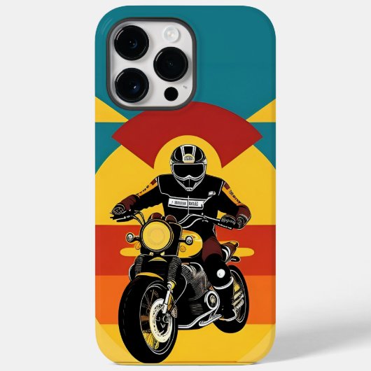 Retro-stijl motorrijder in Schilderachtig zonsonde Case-Mate iPhone Case (Achterkant)