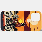 Retro-stijl motorrijder in Schilderachtig zonsonde Case-Mate iPhone Case (Achterkant (horizontaal))
