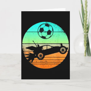 Retro stijl raket rc voetbal auto competitie gamer kaart
