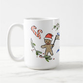 Retro stijl Schattige kerstmonogram X met naam Koffiemok (Links)