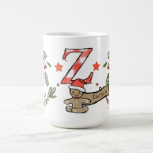 Retro stijl Schattige kerstmonogram Z met naam