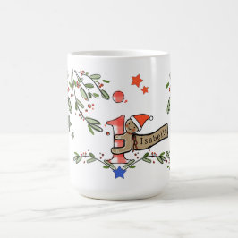 Retro stijl Schattigee kerst monogram I met naam Koffiemok