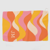 Retro stijl stormachtige golven golfhanddoek (Horizontaal)