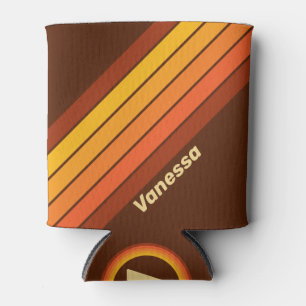 Retro Stijl Strepen met Naam Blikjeskoeler