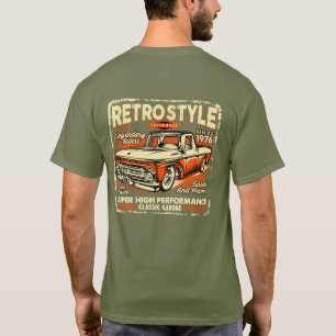 Retro stijl vintage klassieke pick-up truck t-shirt