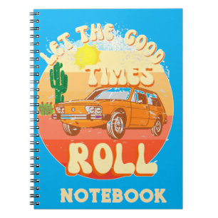 Retro stijl vintage zonsondergang en klassieke aut notitieboek