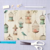 Retro stijl vogelkooien decoupage Tissuepapier (Craft)