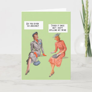 Retro stijl vrouwelijke humor kaart
