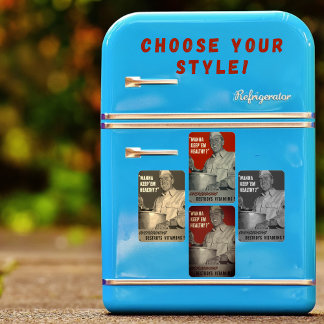 Retro  stijl WWII Gezond eten koken Magneet