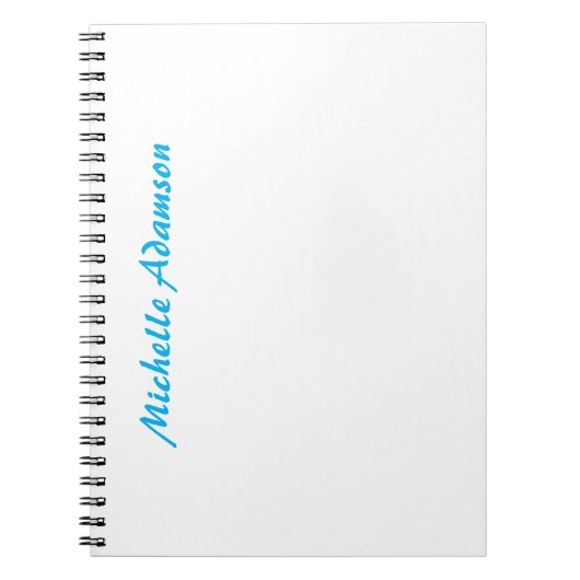 Retro stijlvol elegant gewoon hemelsblauw wit notitieboek (Voorkant)