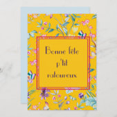 Retro stijlvolle bloemen grappig Québécois verjaar Feestdagenkaart (Voorkant / Achterkant)