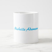 Retro Stijlvolle Elegant Plain Sky Blauw Wit Extra Grote Beker (Voorkant)