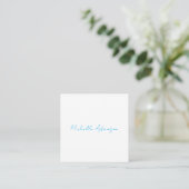 Retro Stijlvolle Elegant Plain Sky Blauw Wit Informatiekaartje (Staand voorkant)