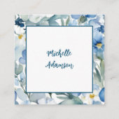 Retro Stijlvolle Elegant Plain Sky Blauw Wit Informatiekaartje (Voorkant)