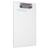 Retro Stijlvolle Elegant Plain Sky Blauw Wit Klembord (Rechts)
