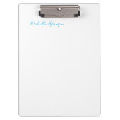 Retro Stijlvolle Elegant Plain Sky Blauw Wit Klembord (Voorkant)