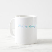 Retro Stijlvolle Elegant Plain Sky Blauw Wit Koffiemok (Voorkant links)