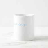 Retro Stijlvolle Elegant Plain Sky Blauw Wit Koffiemok (Center)