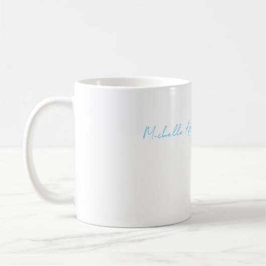 Retro Stijlvolle Elegant Plain Sky Blauw Wit Koffiemok (Links)