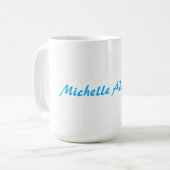 Retro Stijlvolle Elegant Plain Sky Blauw Wit Koffiemok (Voorkant links)