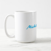 Retro Stijlvolle Elegant Plain Sky Blauw Wit Koffiemok (Links)
