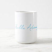 Retro Stijlvolle Elegant Plain Sky Blauw Wit Koffiemok (Center)