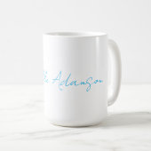 Retro Stijlvolle Elegant Plain Sky Blauw Wit Koffiemok (Voorkant rechts)