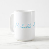 Retro Stijlvolle Elegant Plain Sky Blauw Wit Koffiemok (Voorkant links)