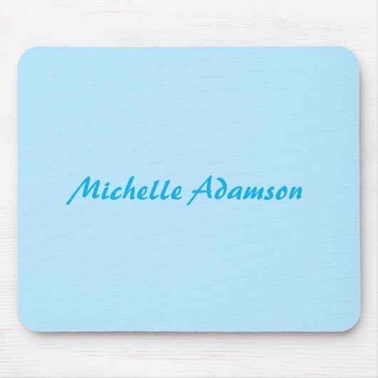 Retro Stijlvolle Elegant Plain Sky Blauw Wit Muismat (Voorkant)
