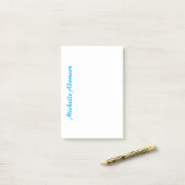 Retro Stijlvolle Elegant Plain Sky Blauw Wit Post-it® Notes (Op bureau)