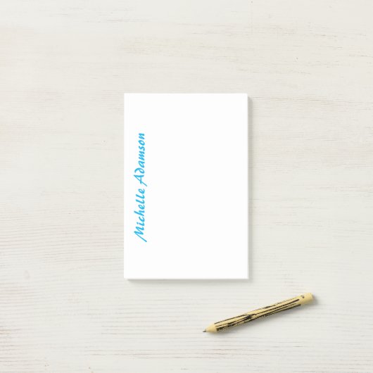 Retro Stijlvolle Elegant Plain Sky Blauw Wit Post-it® Notes (Op bureau)