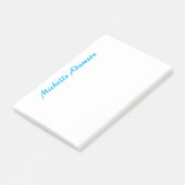 Retro Stijlvolle Elegant Plain Sky Blauw Wit Post-it® Notes (Schuin)