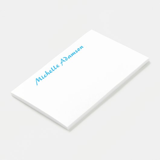 Retro Stijlvolle Elegant Plain Sky Blauw Wit Post-it® Notes (Schuin)