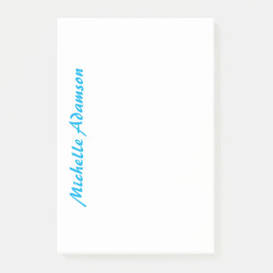 Retro Stijlvolle Elegant Plain Sky Blauw Wit Post-it® Notes