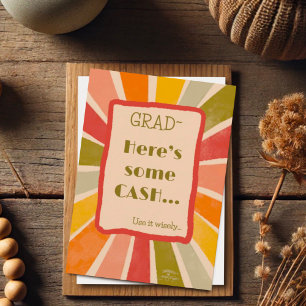 Retro Stijlvolle Funny Afstudeerder Cash Quote Kaa Kaart