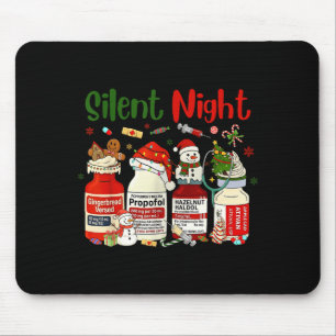 Retro Stille Nacht Kerstmis Verpleegster Kerst Dok Muismat