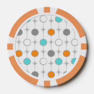 Retro Stip en Spaander van de Pook Starbursts Poker Chips