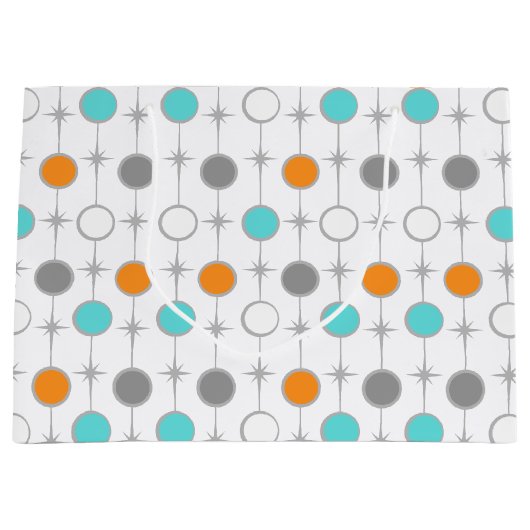 Retro Stippen en Starbursts Gift Bag Large Cadeautasje (Voorkant)