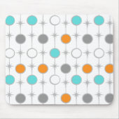 Retro Stippen en Starbursts Mousepad Muismat (Voorkant)