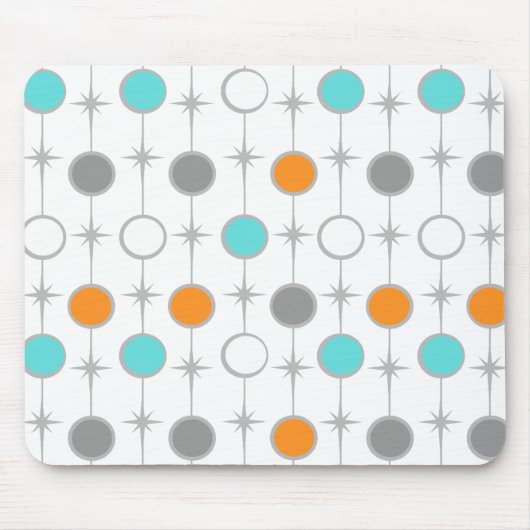 Retro Stippen en Starbursts Mousepad Muismat (Voorkant)