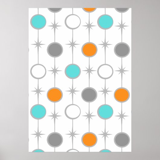 Retro Stippen en Starbursts Poster (Voorkant)