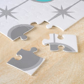Retro Stippen en Starbursts Puzzel Legpuzzel (Zijkant)
