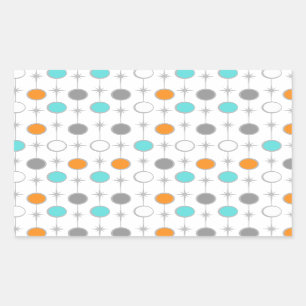 Retro-Stippen en Starbursts-stickers Rechthoekige Sticker