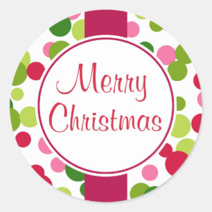 Retro Stippen Kerstmis Stickers