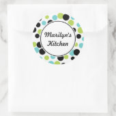 Retro Stippen KeukenStickers Ronde Sticker (Tas)