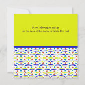 Retro Stippen Pattern Blue Yellow Brown Blauwgroen Kaart (Achterkant)