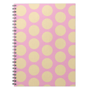 Retro Stippen Roze & Gele Design Notitieboek